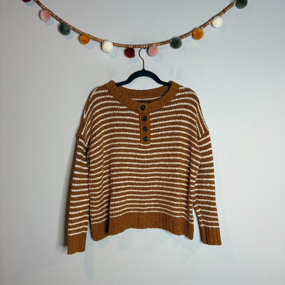American Eagle Jegging Fit striped henley sweater - Picture 1 of 5